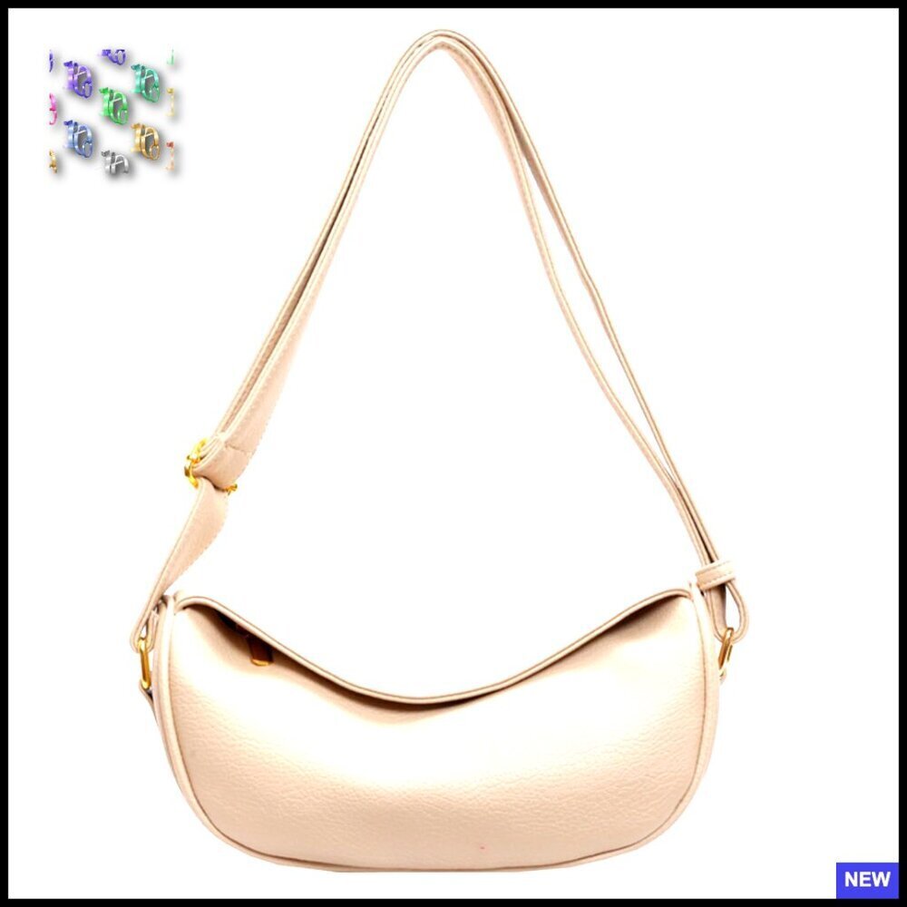 Vegan Leather Shoulder Bag Crossbody Purse Adjustable Strap Minimal Chic